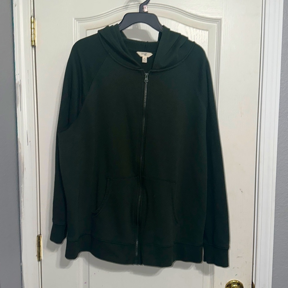 Terra & Sky, Sark Green Zip Up, XL